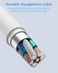 Káblové slúchadlá Kyxoovex USB-C pre iPhone 17/16/15, Hi-Fi stereo s mikrofónom a ovládaním hlasitosti, kompatibilné so Samsung S24/S23 a iPad, biele 5