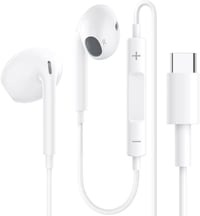Káblové slúchadlá Kyxoovex USB-C pre iPhone 17/16/15, Hi-Fi stereo s mikrofónom a ovládaním hlasitosti, kompatibilné so Samsung S24/S23 a iPad, biele 1