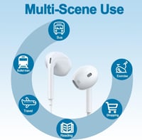 Káblové slúchadlá Kyxoovex USB-C pre iPhone 17/16/15, Hi-Fi stereo s mikrofónom a ovládaním hlasitosti, kompatibilné so Samsung S24/S23 a iPad, biele 9