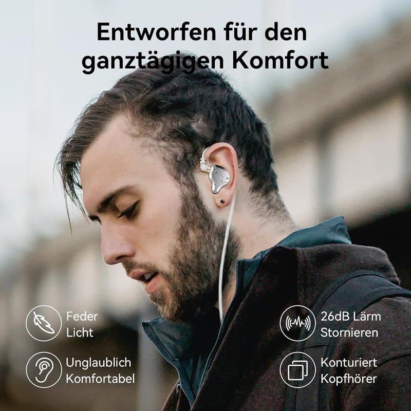 KZ ZS10 Pro Fülhallgató - 5 Meghajtós Hibrid In-Ear Monitor, 4BA+1DD, Cserélhető 2-Pin Kábel, Kék, Mikrofonos, 40kHz Frekvencia, Zajszigetel