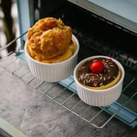 KZQXXT Formy na Crème Brûlée 4 ks, zapekacie misky na suflé 200 ml, keramické misky na ragú, vhodné do umývačky riadu, biele, priemer 9 cm 3