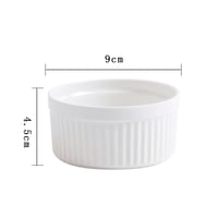 KZQXXT Formy na Crème Brûlée 4 ks, zapekacie misky na suflé 200 ml, keramické misky na ragú, vhodné do umývačky riadu, biele, priemer 9 cm 2