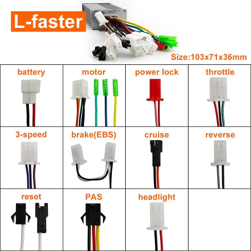 L-faster Elektromos Talicska Motor Kit 24V 350W Alumínium Kerékagy Hajtómű 14,5 Hüvelykes Kerékkel Terepjáró Kocsihoz