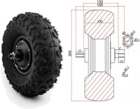 L-faster Elektromos Talicska Motor Kit 24V 350W Alumínium Kerékagy Hajtómű 14,5 Hüvelykes Kerékkel Terepjáró Kocsihoz 3