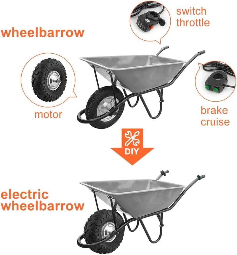 L-faster Elektromos Talicska Motor Kit 24V 350W Alumínium Kerékagy Hajtómű 14,5 Hüvelykes Kerékkel Terepjáró Kocsihoz