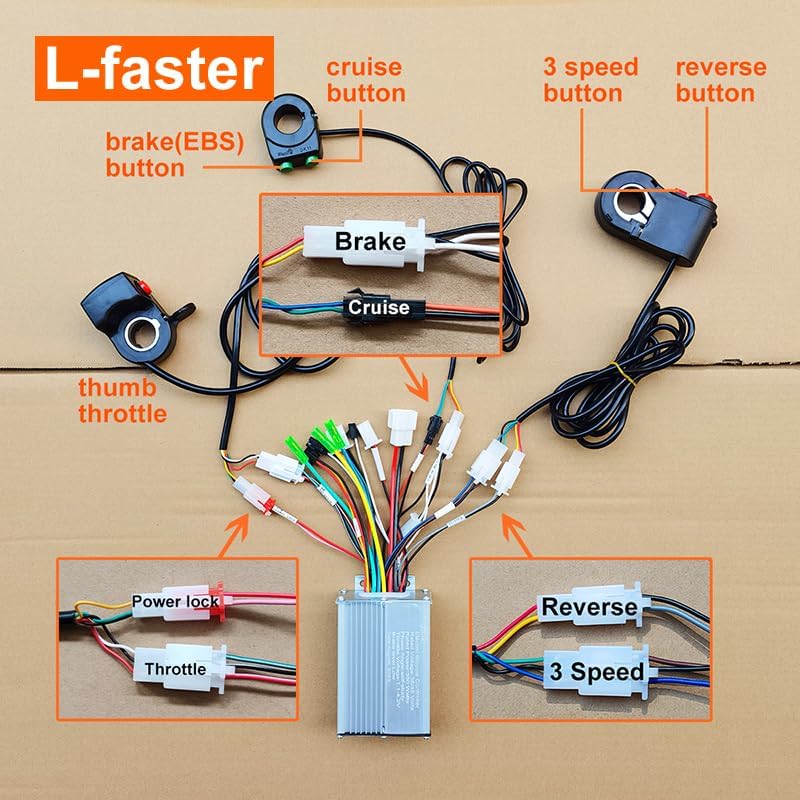 L-faster Elektromos Talicska Motor Kit 24V 350W Alumínium Kerékagy Hajtómű 14,5 Hüvelykes Kerékkel Terepjáró Kocsihoz
