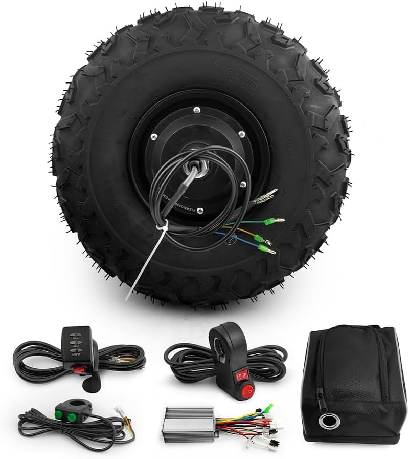 L-faster Elektromos Talicska Motor Kit 24V 350W Alumínium Kerékagy Hajtómű 14,5 Hüvelykes Kerékkel Terepjáró Kocsihoz