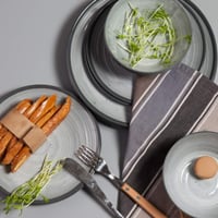 Set de veselă din melamină Joventino cu 24 de piese pentru 8 persoane, set de farfurii și boluri pentru grădină 6