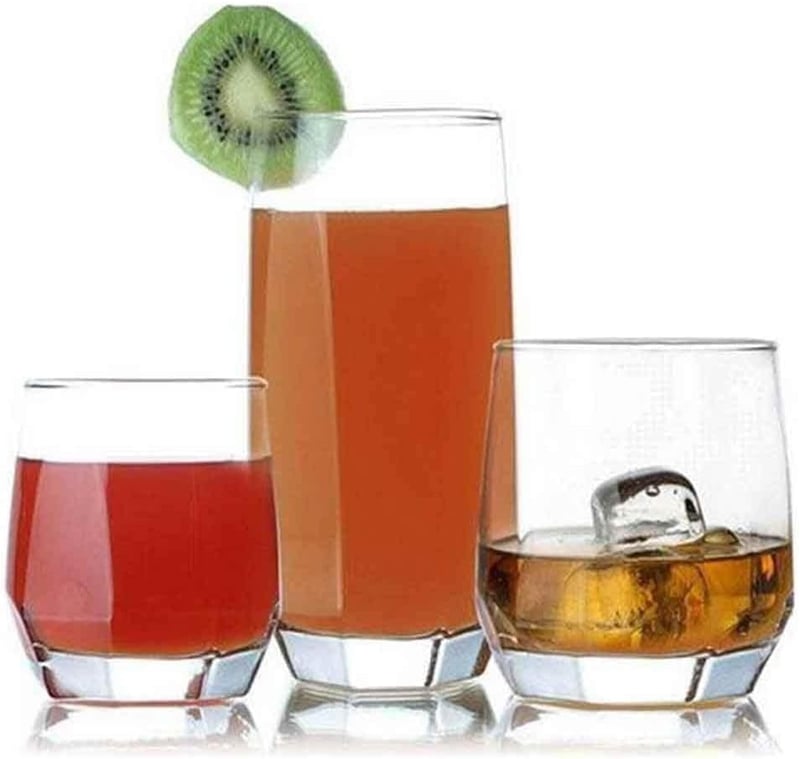 La-V 18 részes pohár készlet, 3 méretben - vízpohár szett 13oz, 11oz, 7oz
