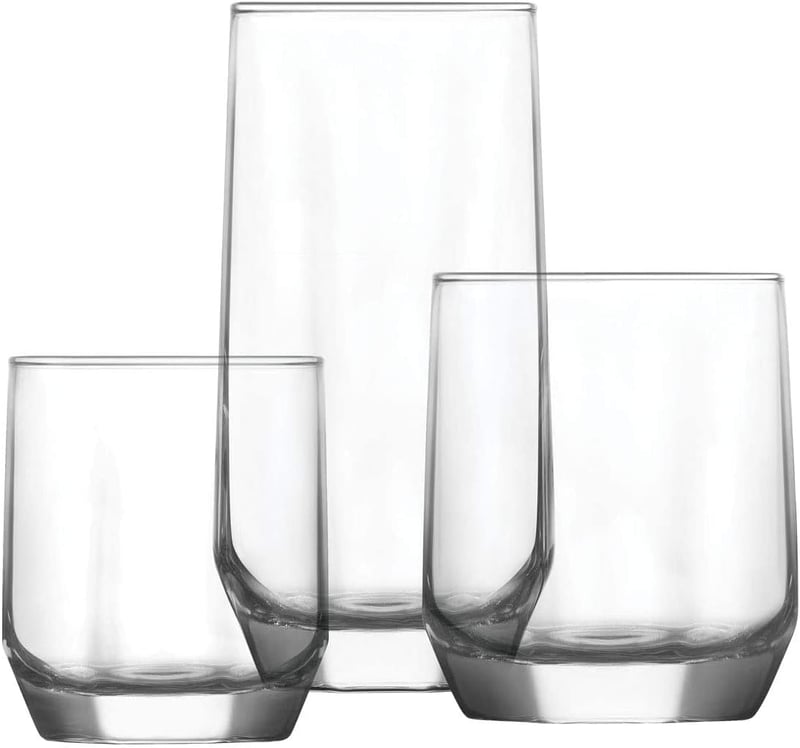 La-V 18 részes pohár készlet, 3 méretben - vízpohár szett 13oz, 11oz, 7oz