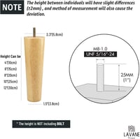 LA VANE Tömörfa Bútorlábak 4 db-os Szett - 10 cm Kúpos Cserélhető Lábak Rögzítőlemezekkel Kanapéhoz, Ágyhoz, Szekrényhez, 300 kg Teherbírás - 4" / 10cm, Clear Lacquer Conical 5