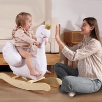 labebe Fehér Fa Hintáló Ló Kisgyermekek Hintaszékje Játék 8