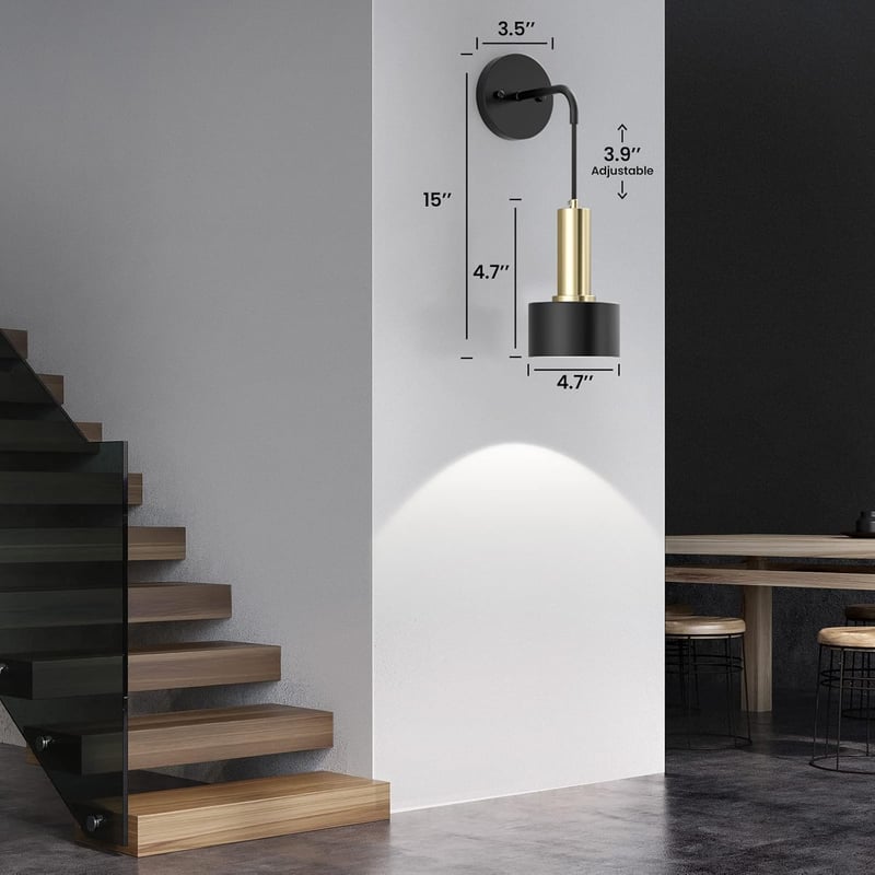 LABOREDUCER Elemes Fali LED Lámpa, 2 db Fekete, Távirányítóval, RGB + Meleg Fehér Színekkel, Időzítővel, Nappali és Hálószoba Világításhoz