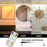LABOREDUCER Vezeték Nélküli Képvilágítás 2db - 40cm Arany Fém Képlámpa, Távirányítóval, 3 Színhőmérséklet, Tölthető 4000mAh Akkumulátor 4