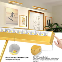 LABOREDUCER Vezeték Nélküli Képvilágítás 2db - 40cm Arany Fém Képlámpa, Távirányítóval, 3 Színhőmérséklet, Tölthető 4000mAh Akkumulátor 7