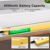 LABOREDUCER Vezeték Nélküli Képvilágítás 2db - 40cm Arany Fém Képlámpa, Távirányítóval, 3 Színhőmérséklet, Tölthető 4000mAh Akkumulátor 2