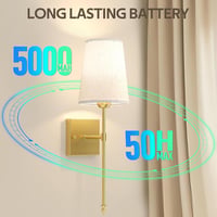 LABOREDUCER Vezeték Nélküli LED Fali Lámpa Szett - 2 db Vintage Arany Falikar Távirányítóval, 5000 mAh Akkumulátor, RGB és 3 Színhőmérséklet 4