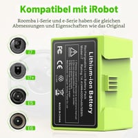 Náhradná Li-Ion batéria LabTEC 14,4 V 4000 mAh pre vysávač iRobot Roomba i3 i4 i7 E5 7150 7550 4150 4552 i7158 i7550 ABL-D1 5