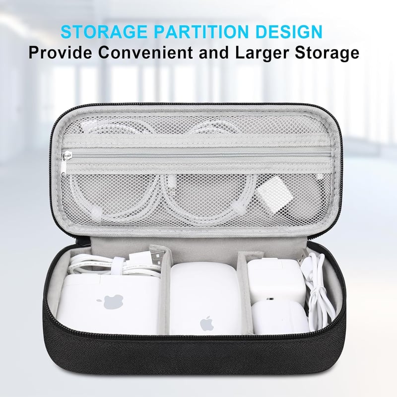 Lacdo Elektronikai Kábel Tároló Szervező Táska USB Pendrive SD Kártya Apple Pencil Fülhallgató MacBook Töltő Fekete