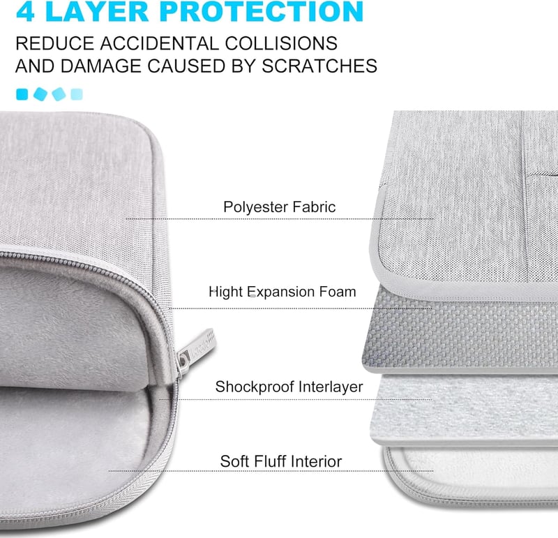 Lacdo Laptop Sleeve 15" MacBook Air M4/M3/M2 és Dell XPS 15 Plus szürke tok