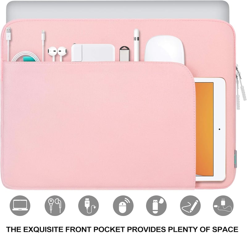 Lacdo Laptop Táska 16 Hüvelykes MacBook Pro M3 M2 M1 és 15 Hüvelykes Surface Laptop Védőtok Rózsaszín