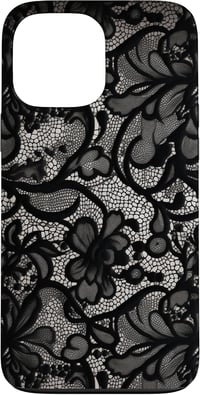Lace Artful Visions fekete csipkemintás vintage tok – iPhone 13 Pro Max 1