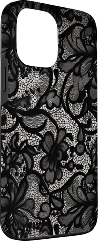 Lace Artful Visions fekete csipkemintás vintage tok – iPhone 13 Pro Max 3