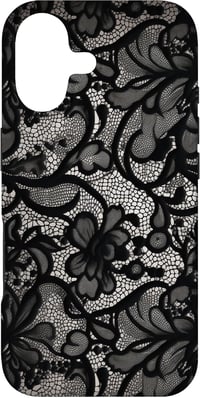 Lace Artful Visions iPhone 17 tok - fekete csipke vintage minta 1