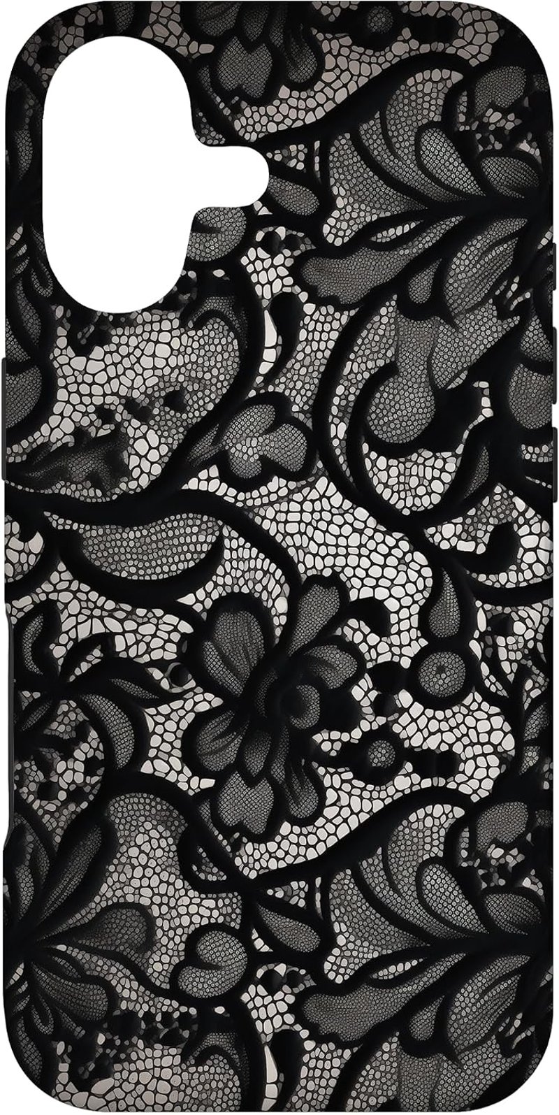 Lace Artful Visions iPhone 17 tok - fekete csipke vintage minta