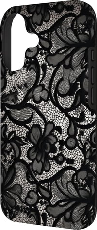 Lace Artful Visions iPhone 17 tok - fekete csipke vintage minta 2