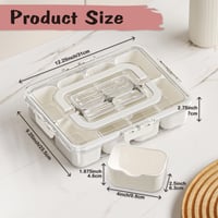 LACEEZEN Snackbox 8-priehradkový desiatový box s vekom a rukoväťou – box na skladovanie pochutín na piknik, párty, ovocie, sladkosti, orechy, sušienky 7