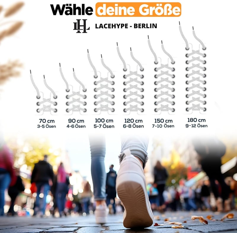 LaceHype 2 pár cipőfűző 8mm széles szakadásmentes sportcipőhöz