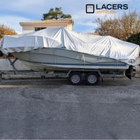 Lacers JaffaLine platnena cerada 4x6 m, bijela, vodootporna i robusna zaštitna cerada za vanjsku upotrebu 5