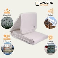 Lacers JaffaLine platnena cerada 4x6 m, bijela, vodootporna i robusna zaštitna cerada za vanjsku upotrebu 2