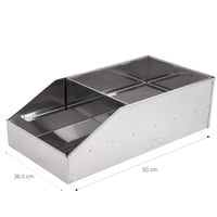 Lacor 50450 Rozsdamentes Acél Liszttartó Rácsos Fedéllel, 50x26,5x18 cm, Professzionális Használatra 2