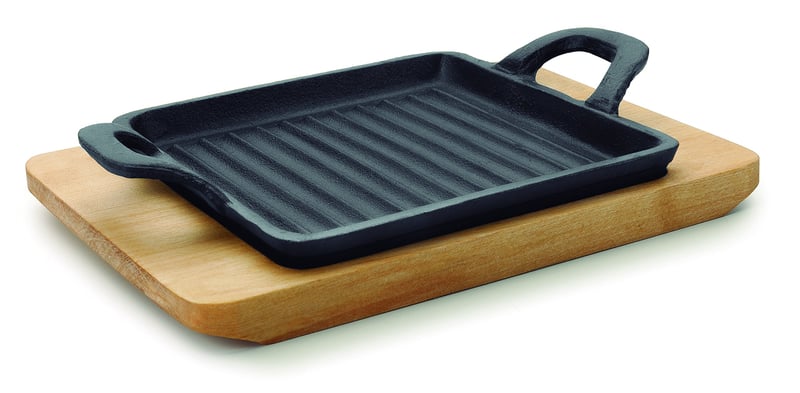 Tigaie Grill Pătrată Mini LACOR Magma, Fontă, 14 cm, Negru, 25875