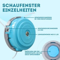 LADAMI M10 x 1.25 Fűkasza Fejhez Vágófej 2.4mm x 50m Damilvonal Könnyű Betöltés 3