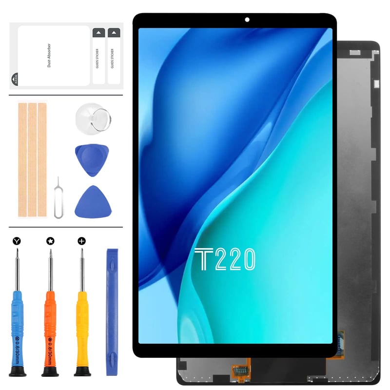 LADYSON výmena LCD displeja pre tablet Samsung Galaxy Tab A7 Lite Wi-Fi SM-T220 T220 – opravná súprava dotykového skla digitizéra s náradím