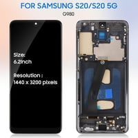 LADYSON LCD Kijelző Samsung Galaxy S20 4G Fekete Kerettel - Teljes Csere Szett Érintőképernyővel SM-G980F Modellhez 2