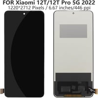 LADYSON Xiaomi 12T LCD Kijelző Csere Szett - 12T Pro 5G 2022 Érintőképernyő Digitizer Javító Készlet 6.67" Fekete 2