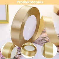 laeeyin Szatén Ajándékszalag 22 m x 20 mm, Arany Dekorszalag Esküvőre, Ajándékcsomagoláshoz és Kézművességhez 3