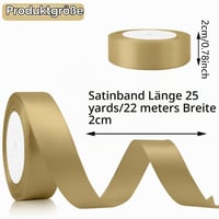 laeeyin Szatén Ajándékszalag 22 m x 20 mm, Arany Dekorszalag Esküvőre, Ajándékcsomagoláshoz és Kézművességhez 2