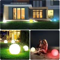 Lafhome napelemes kerti lámpa IP67 vízálló 30cm gömb 9 módú RGB 7