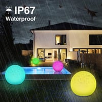 Lafhome napelemes kerti lámpa IP67 vízálló 30cm gömb 9 módú RGB 3