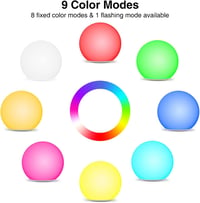 Lafhome napelemes kerti lámpa IP67 vízálló 30cm gömb 9 módú RGB 4