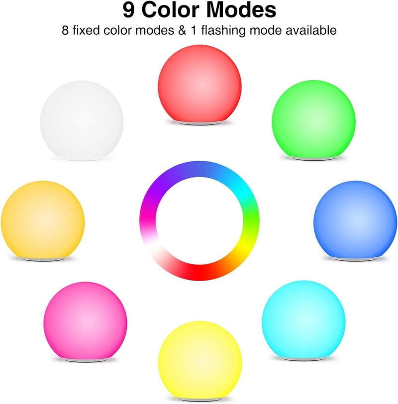 Lafhome napelemes kerti lámpa IP67 vízálló 30cm gömb 9 módú RGB