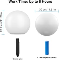 Lafhome napelemes kerti lámpa IP67 vízálló 30cm gömb 9 módú RGB 5