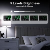Lafocuse 12" Digitális Falióra és Asztali Óra - LED Kijelző, Dátum, Hőmérséklet, Ébresztő, Szundi Funkcióval, Távirányítóval, Zöld 4
