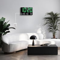 Lafocuse 12" Digitális Falióra és Asztali Óra - LED Kijelző, Dátum, Hőmérséklet, Ébresztő, Szundi Funkcióval, Távirányítóval, Zöld 7