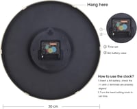 Lafocuse 3D Számlapos Arany Falióra 30 cm - Hangtalan Modern Analóg Időmérő, Könnyen Leolvasható Nappali, Konyha, Iroda Dekoráció 9
